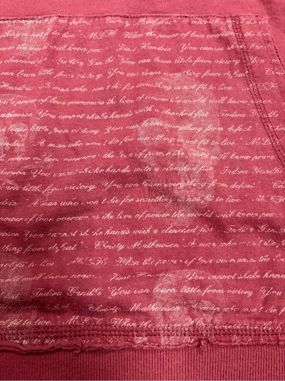Burton Maroon Script Skull Long Sleeve Hoodie Tshirt -‎ Small